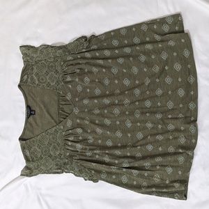 Lucky Brand Sleeveless V-Neck Tunic Top, Color Green Size M